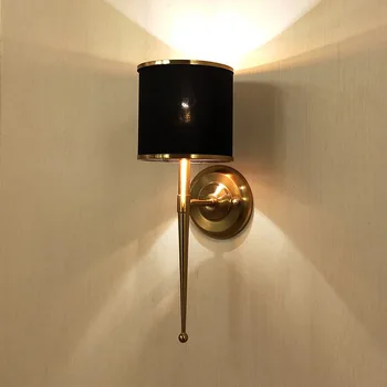 Современное черное настенное бра, круглая светодиодная лампа для домашнего декора спальни, креативный дизайн, подвесной светильник для гостиной из нержавеющей стали