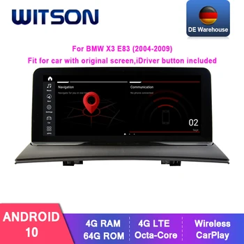 WITSON БОЛЬШОЙ экран Android 10 для BMW X3 E83 (2004-2009) Подходит для автомобиля с оригинальной кнопкой IDriver на экране в комплекте Автомобильный мультимедийный