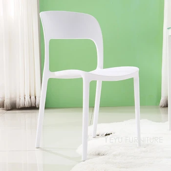 Современный дизайн, открытый штабелируемый пластиковый обеденный стул, модный простой дизайн, стул для кафе, стул для ресторана, стул для ожидания, 1ШТ