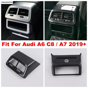 Для Audi A6 C8/A7 2019-2022 Задняя Вентиляционная Рама для Кондиционера, отделка ABS, Углеродное волокно/Матовые Аксессуары для интерьера