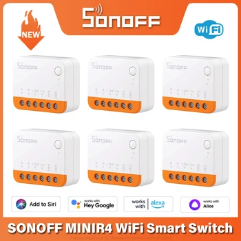 SONOFF MINIR4 WiFi Smart Switch 2 Way Mini Extreme Smart Home Relay Поддержка голосового управления R5 S-MATE Alexa Alice Google Home
