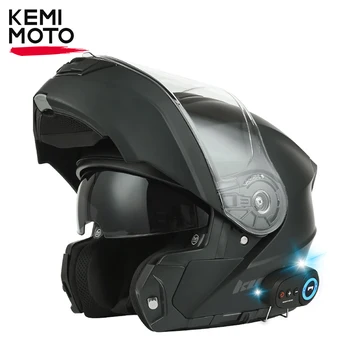 Мотоциклетный шлем Bluetooth Откидной Анфас Сертификация ECE Для мужского мотокросса Двойные линзы ABS Материал Защитный Мото Шлем