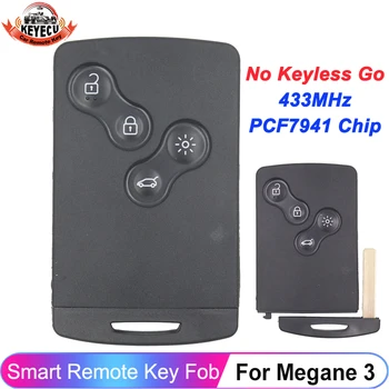 KEYECU Smart Remote Key PCF7941 Чип 433 МГц Для Renault Megane 3 Scenic 3 2009 2010 2011 2012 2013 2014 2015 Без ключа Go
