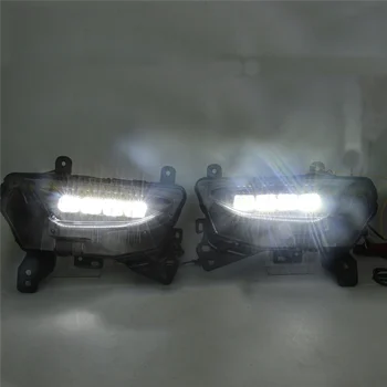 2шт DRL Дневные ходовые огни светодиодные лампы переднего бампера для Chevrolet Equinox 22 Поворотник 3 цвета Серпантин Белый Синий