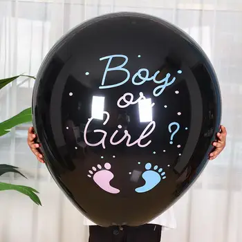 36-дюймовые Огромные черные воздушные шары с изображением пола для мальчиков или девочек, Большой Латексный воздушный шар, украшение для вечеринки в стиле гендерного шоу, церемония раскрытия пола