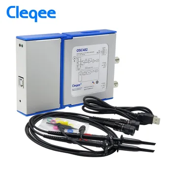 Cleqee OSC482 PC Виртуальный цифровой ручной осциллограф 2 канала с пропускной способностью 20 МГц для выборки данных 50 М с зондом USB кабель