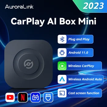 2023 Беспроводной CarPlay Беспроводной Android Auto Ai Box Android 11 Поддержка ключа HDMI USB для ТВ-бокса С Netflix YouTube Для Toyota