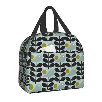 Orla Kiely Birds Изолированные сумки для ланча для женщин Скандинавские Цветы Портативный кулер Термальный Ланч-бокс для еды Работа Школа Путешествия