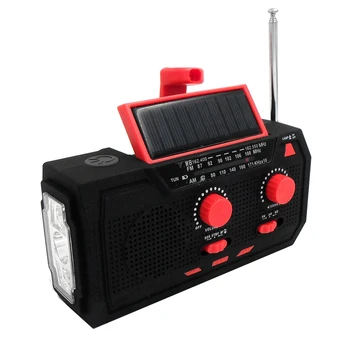 Многофункциональный ручной рукояткой Солнечное радио FM/ AM Погодное радио Аварийный светодиодный фонарик для наружного кемпинга