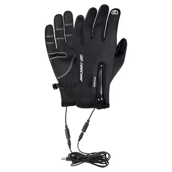Велосипедные перчатки с подогревом USB Зимние теплые перчатки Для езды на велосипеде, мотоцикле, пешего туризма, охоты, работы на открытом воздухе, Сенсорные экраны для пальцев