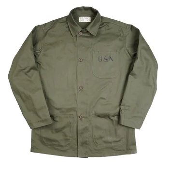 Куртка HBT USN, пальто, американский военно-морской ретро WW2 Армейский фанерный Костюм, Зеленая Тренировочная форма для бега, Зеленый С буквами
