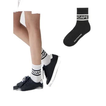 Новые корейские носки для гольфа с женским логотипом, дышащие, средней длины