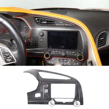 Для Chevrolet Corvette C7 2014-2019, Автомобильная рамка для центрального управления вентиляционным отверстием из настоящего углеродного волокна, декоративная наклейка, автомобильные аксессуары