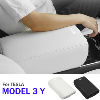 Накладка для автомобильного подлокотника из пены с эффектом памяти для автомобиля Tesla Модель 3 Y, Коробка для хранения центральной консоли, подушка, Кожаные аксессуары для интерьера