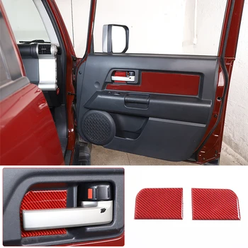 Для 2007-2021 Toyota FJ Cruiser мягкая наклейка на переднюю дверь автомобиля из углеродного волокна внутренняя дверная чаша аксессуары для защиты салона автомобиля