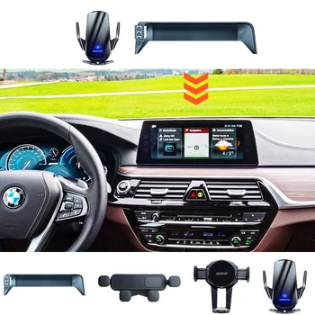 Для BMW 5 серии G30 6GT G32 2018 2019 2020 Автомобильный Держатель Телефона Экран Фиксированный Навигационный Кронштейн 15 Вт Аксессуары Для Беспроводной Зарядки