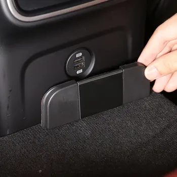 Для Porsche MACAN 2014-2021 ABS черный Автомобильный задний USB-порт для зарядки, защитная крышка, пылезащитная рамка, автомобильные аксессуары