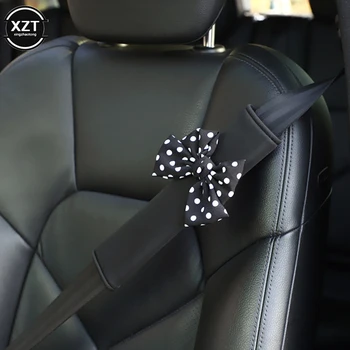 Универсальный Милый галстук-бабочка, чехол для ремня безопасности автомобиля, мягкая плюшевая защитная накладка на плечо, аксессуары для укладки автомобилей