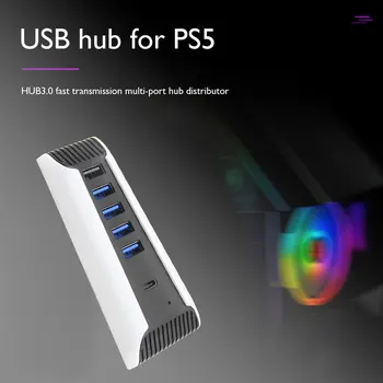 5-портовый USB-концентратор, Разветвитель, удлинитель, Высокоскоростной адаптер, конвертер для PlayStation 5