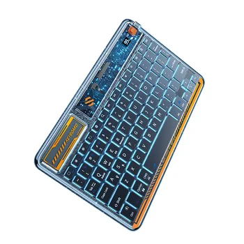 Беспроводная прозрачная клавиатура Bluetooth Type-c, Перезаряжаемая, без звука, RGB-дисплей питания, клавиатура для ноутбука Macbook, планшета Windows IOS