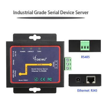 Сервер последовательных устройств промышленного класса, порт RJ45, преобразователь RS485 в Ethernet, сервер последовательной сети TCP/UDP, сетевой адаптер RJ-45