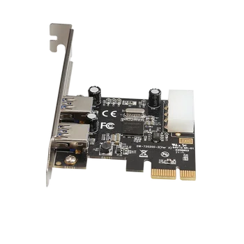 USB 3,0 Адаптер Карты расширения PCI-E Внешний 2-Портовый Концентратор USB3.0 Внутренний 4-контактный Разъем питания IDE Для ПК