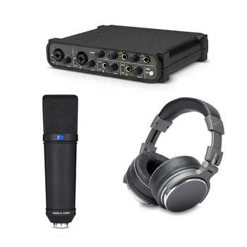 Профессиональный набор U87B, записывающий микрофон, комплект конденсаторной звуковой карты с наушниками для студийной записи голоса