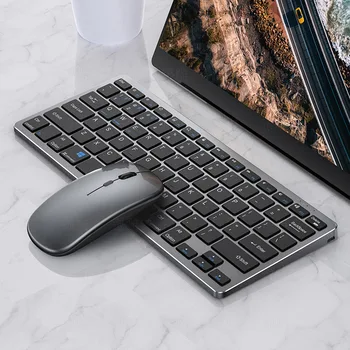 KB Bluetooth 3 режима Беспроводная клавиатура и мышь Комплект Бесшумная Зарядка для ноутбука, телефона, планшета Универсальный