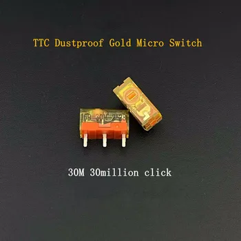 2шт TTC Пылезащитный золотой микропереключатель мыши 30 миллионов нажатий на срок службы 3pin контактная кнопка из золотого сплава, Совместимая с D2FC-F-7N 20M