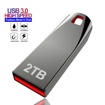 Высокоскоростной USB 3,0 Флэш-накопитель емкостью 2 ТБ, Металлический флеш-накопитель емкостью 1 ТБ, Водонепроницаемый флэш-диск, Мини-карты памяти, U-Диск, Флеш-накопитель емкостью 1 ТБ/2 ТБ