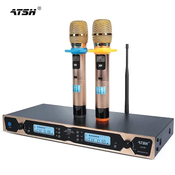 Беспроводная микрофонная система ATSH AT-3100, 100 метров Выбираемых частотных каналов, Профессиональный динамический Беспроводной микрофон