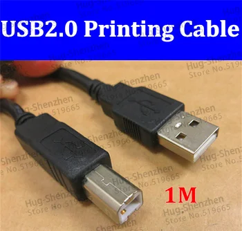 Черный кабель для принтера USB 2.0 длиной 1 м, Высокоскоростной кабель, штекер USB2.0, кабель для печати-2 шт.