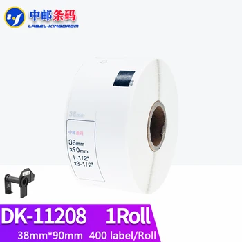 1 Рулон Совместимой этикетки DK-11208 38*90 мм для высечки белой бумаги для принтера Brother DK11208 DK-1208