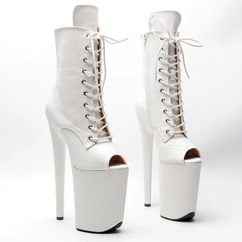 Leecabe 23 см/9 дюймов, пикантные ботинки с открытым носком для ночного клуба, обувь на платформе и высоком каблуке, обувь для танцев на шесте 3B