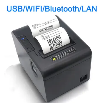 HOLYHAH 80 мм Термопринтер для чеков Автоматический Резак Ресторанный Кухонный POS-принтер USB LAN Bluetooth WIFI