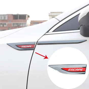 Автомобильные металлические наклейки с логотипом на крыло, персонализированные декоративные боковые маркеры для Ford ESCAPE Fiesta Edge с логотипом, автомобильные аксессуары