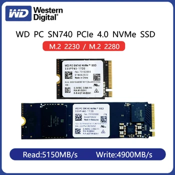 Western Digital PC SN740 NVMe SSD 2 ТБ 1 ТБ 512 ГБ M.2 2230/2280 PCIe4.0x4 для ноутбука Microsoft Surface ProX Surface 3 Steam Deck