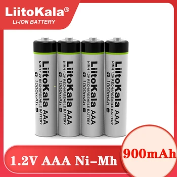 LiitoKala Оригинальный аккумулятор AAA 900 мАч NiMH 1,2 В, аккумуляторная батарея для фонарика, игрушек, пульта дистанционного управления