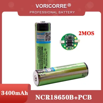 Защищенный оригинальный литий-ионный аккумулятор 18650 NCR18650B емкостью 3400 мАч с печатной платой 3,7 В для аккумуляторов фонарика