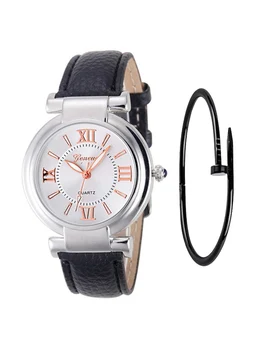 Женские кварцевые часы Pop Vogue saat с римскими цифрами для девочек, кожаный ремешок, наручные часы-браслет, популярная распродажа наручных часов для женщин