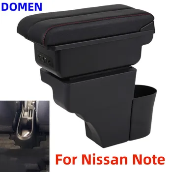 НОВИНКА для Nissan Note, коробка для подлокотника, Центральный магазин содержимого С выдвижным отверстием для чашки, большое пространство, двухслойная USB-зарядка