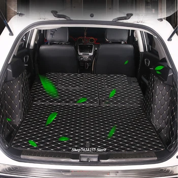 Коврик в багажник автомобиля для Suzuki Vitara 2017 2018 2019 2020 2021 Кожаные прочные ковры для грузового лайнера, Водонепроницаемая прокладка для полного окружения