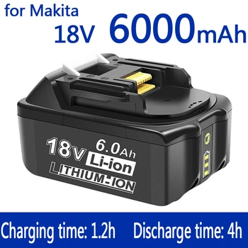 Makita 18V Battery 6000mAh Аккумуляторная Батарея для Электроинструментов 18V makita со светодиодной литий-ионной Заменой LXT BL1860B BL1860 BL1850