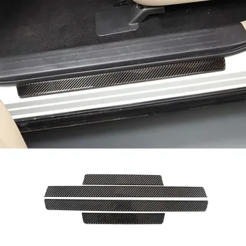 Для 2013-2018 Nissan Pathfinder, мягкая наклейка на порог автомобиля из углеродного волокна, Аксессуары для защиты салона автомобиля, 4 шт.