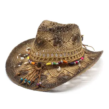 Летняя шляпа 2023, весенне-летняя мужская и женская ковбойская соломенная шляпа с завитками, цилиндр, пляжная шляпа