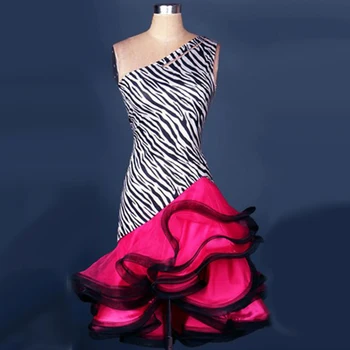 Платье для Латиноамериканских танцев для женщин/Девочек, Зеленое/Леопардовое/Желтое/Синее/Розовое, Женские Бальные платья для танго Высокого класса, Vestido Baile Latino DQY10110