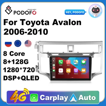 Podofo Автомобильный Android CarPlay Радио Мультимедийный Плеер Для Toyota Avalon 2006-2010 2 Din Авторадио Видео AI Голос GPS Navi 4G WiFi