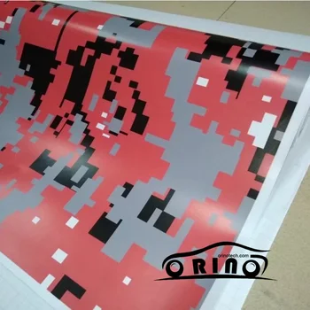 Виниловая автомобильная пленка ORINO Red Digital Film для всего кузова автомобиля, декоративная клейкая наклейка, оберточная пленка без пузырьков