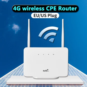 Беспроводной маршрутизатор 4G, маршрутизатор LTE CPE, модем 300 Мбит/с, маршрутизатор 4G, внешняя антенна со слотом для sim-карты, штепсельная вилка EU/US для дома, путешествий, работы