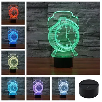Классные USB Цветные акриловые 3D Часы Ночные светильники Бытовая Спальня Офис Детская Комната Светодиодная настольная лампа Рождественский подарок На День Рождения